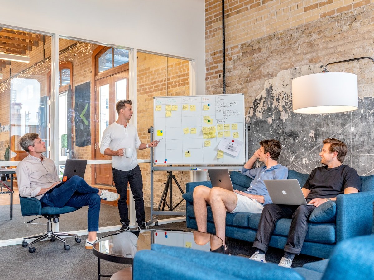 Corporate trainer leading an employee development workshop